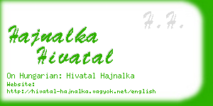 hajnalka hivatal business card